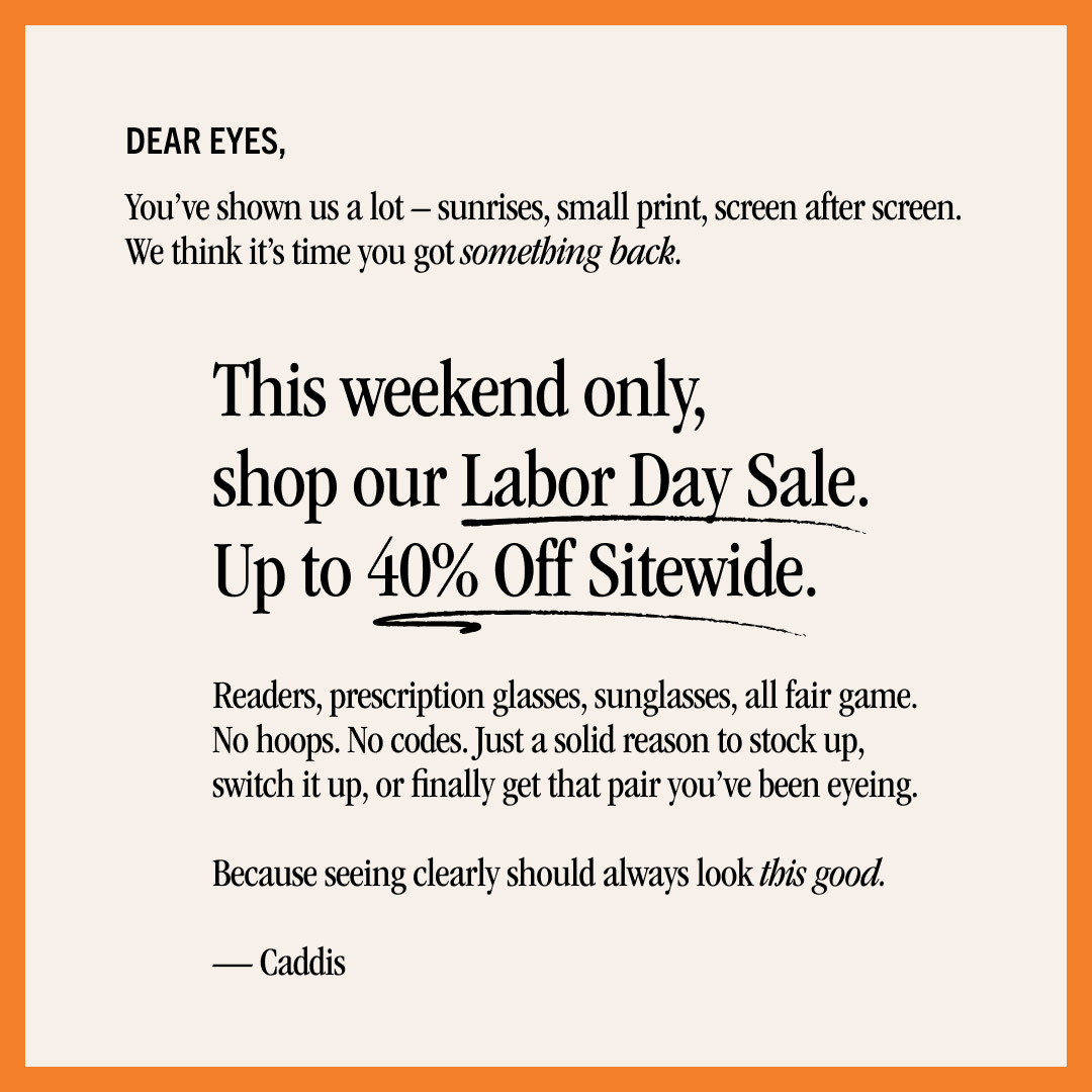 Caddis_August_Labor Day Sale_Static Letter_1x1-1