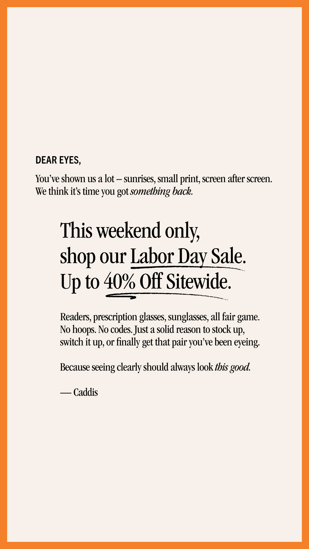 Caddis_August_Labor Day Sale_Static Letter_9x16-1